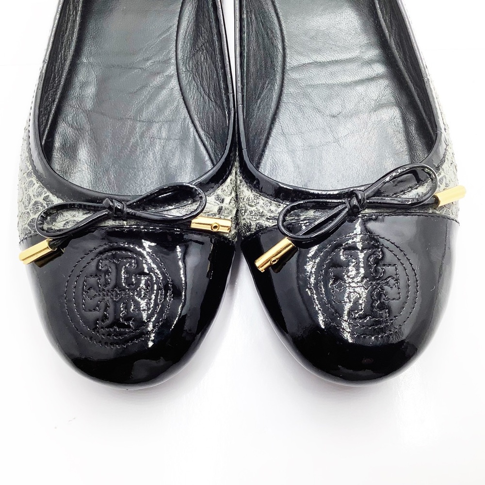 {Tory Burch} Snake & Patent Leather Flats - Picture 2 of 12